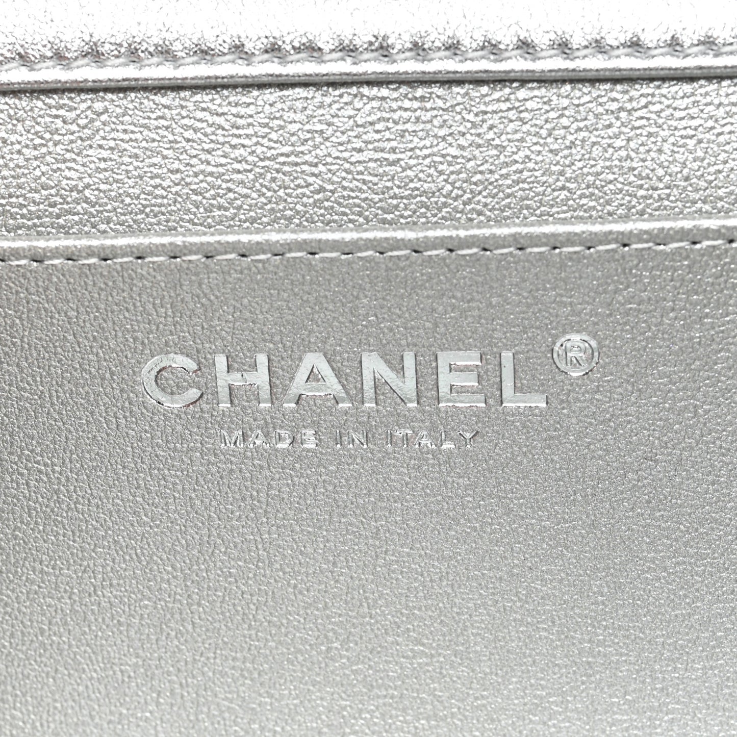 Metallic Lambskin Tie My Bow Flap Clutch With Chain Silver