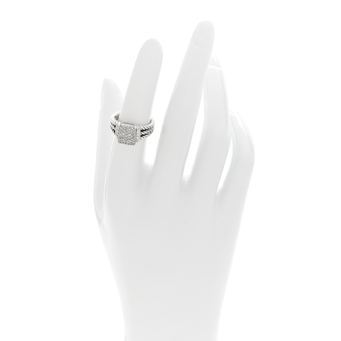 Sterling Silver Diamond 10mm Petite Wheaton Ring 51 5.75
