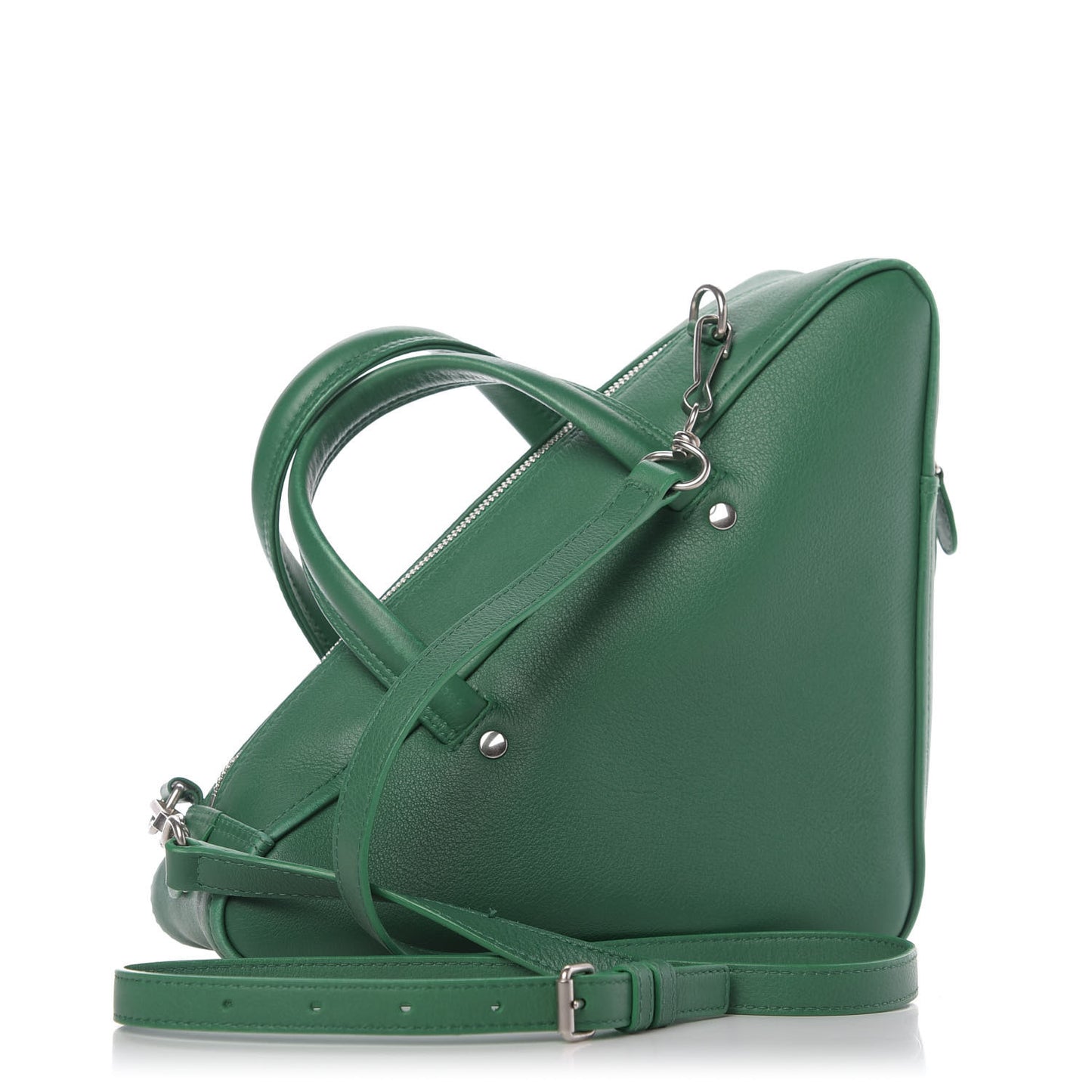 Shiny Day Calfskin S Triangle Duffle Vert Irlandais
