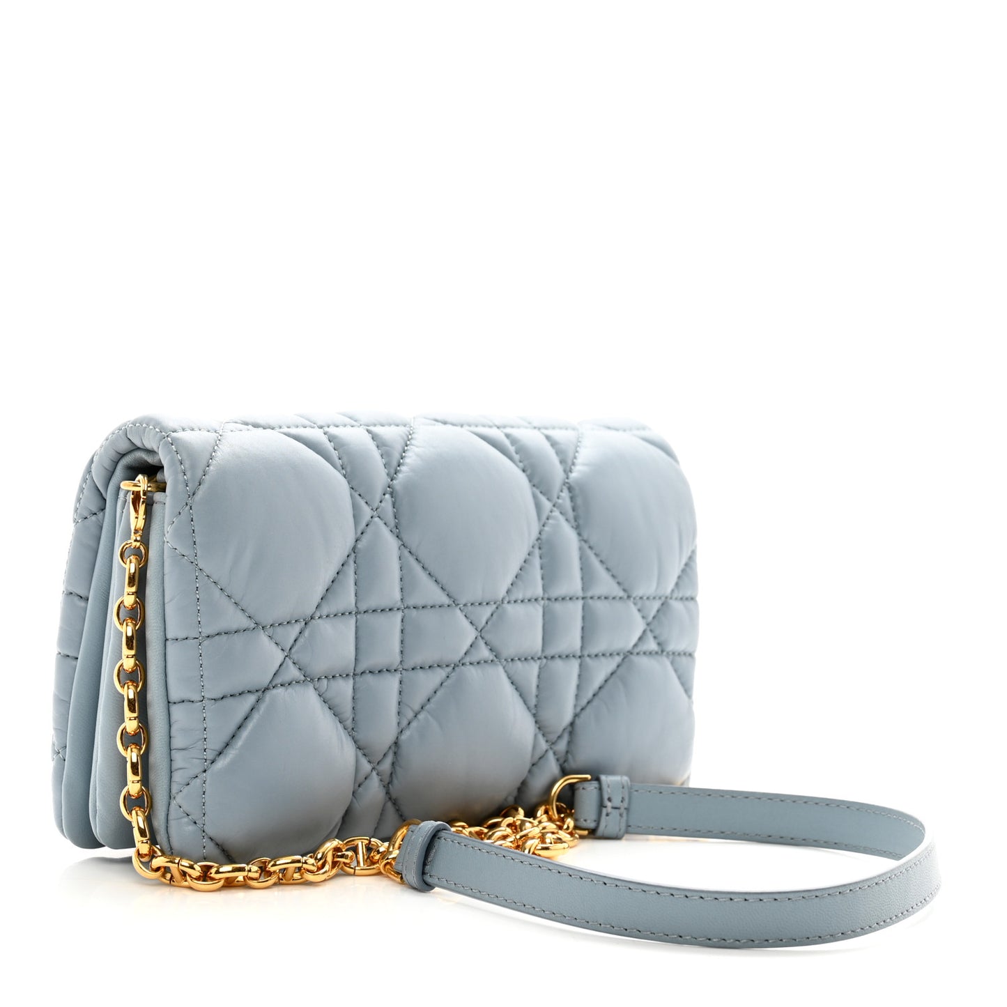 Calfskin Macrocannage Mini Caro Bag Cloud Blue