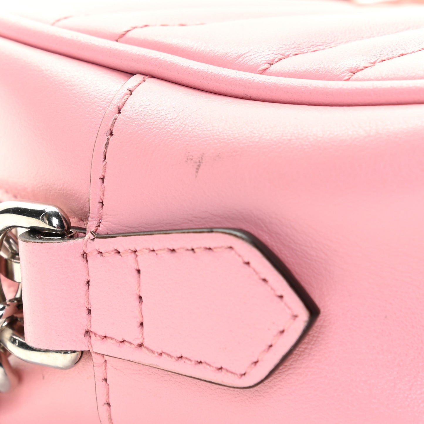 Calfskin Matelasse Small GG Marmont Chain Shoulder Bag Wild Rose