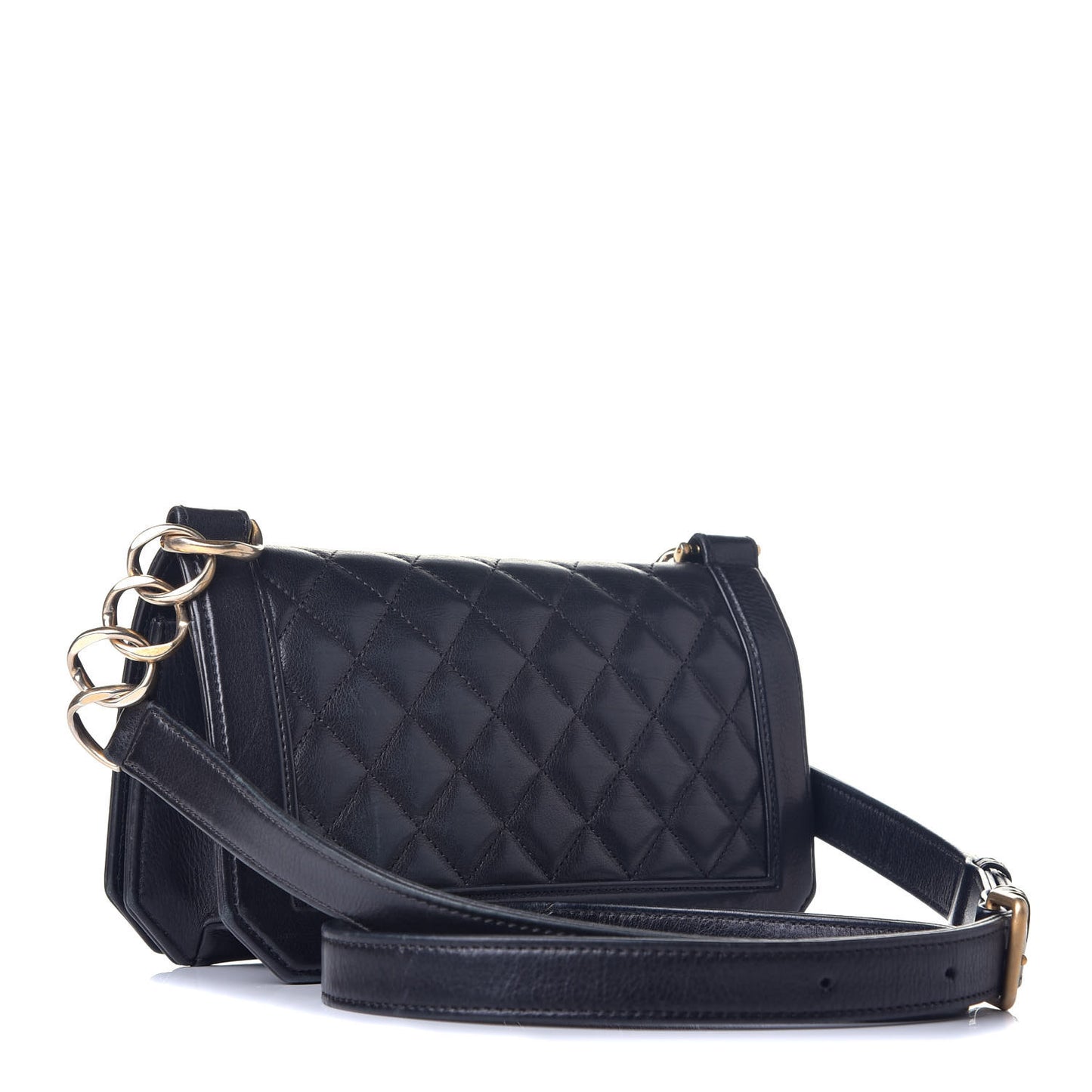 Calfskin Quilted Small Flap Black
