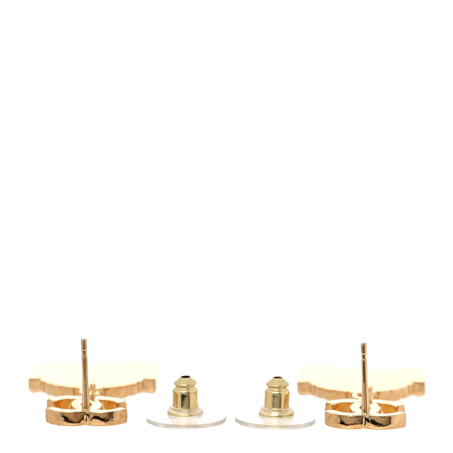 Metal CC Rue Cambon Drop Earrings Gold