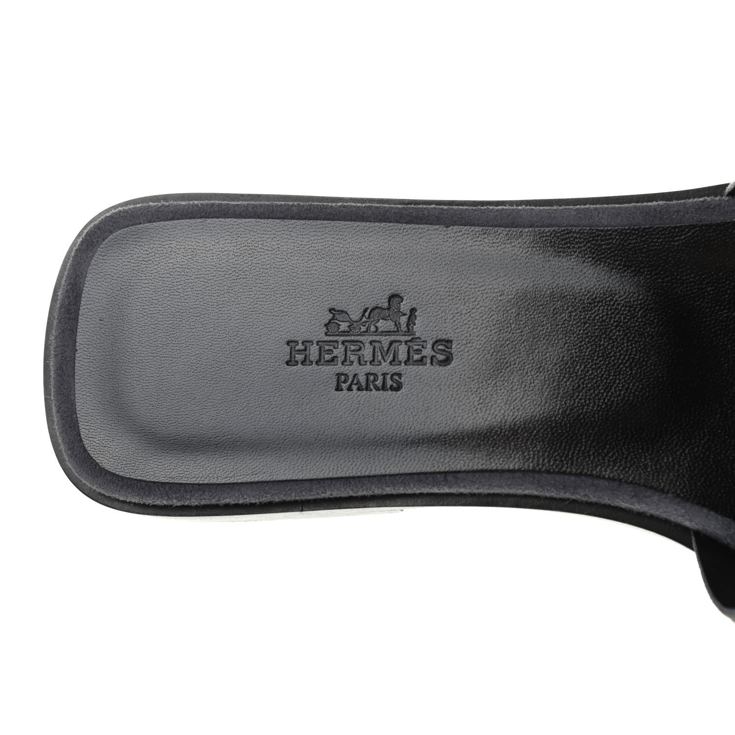 Hermes Suede Goatskin Crystal Powder Oran Sandals 36.5 Black 7 of 8