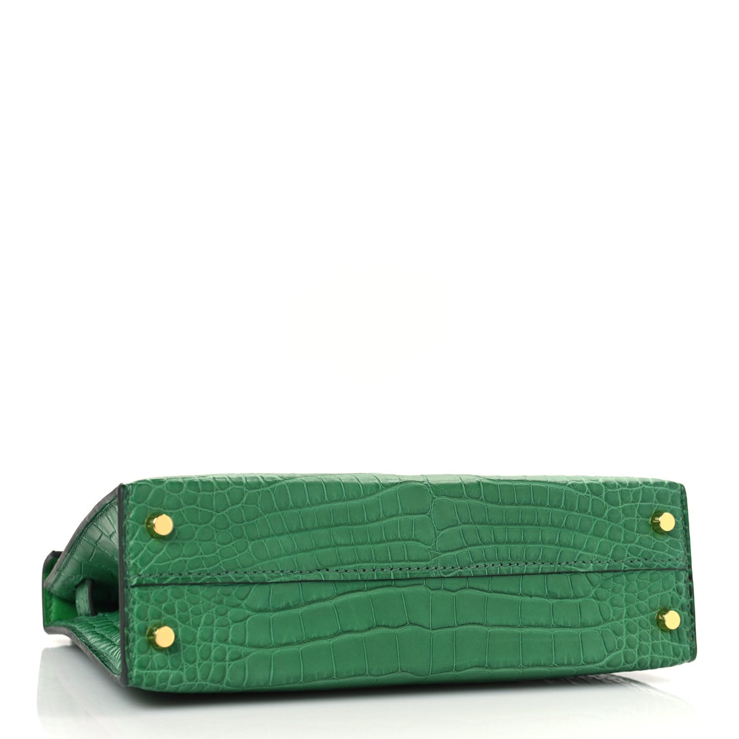 Matte Alligator Mini Kelly Sellier 20 Vert Cactus