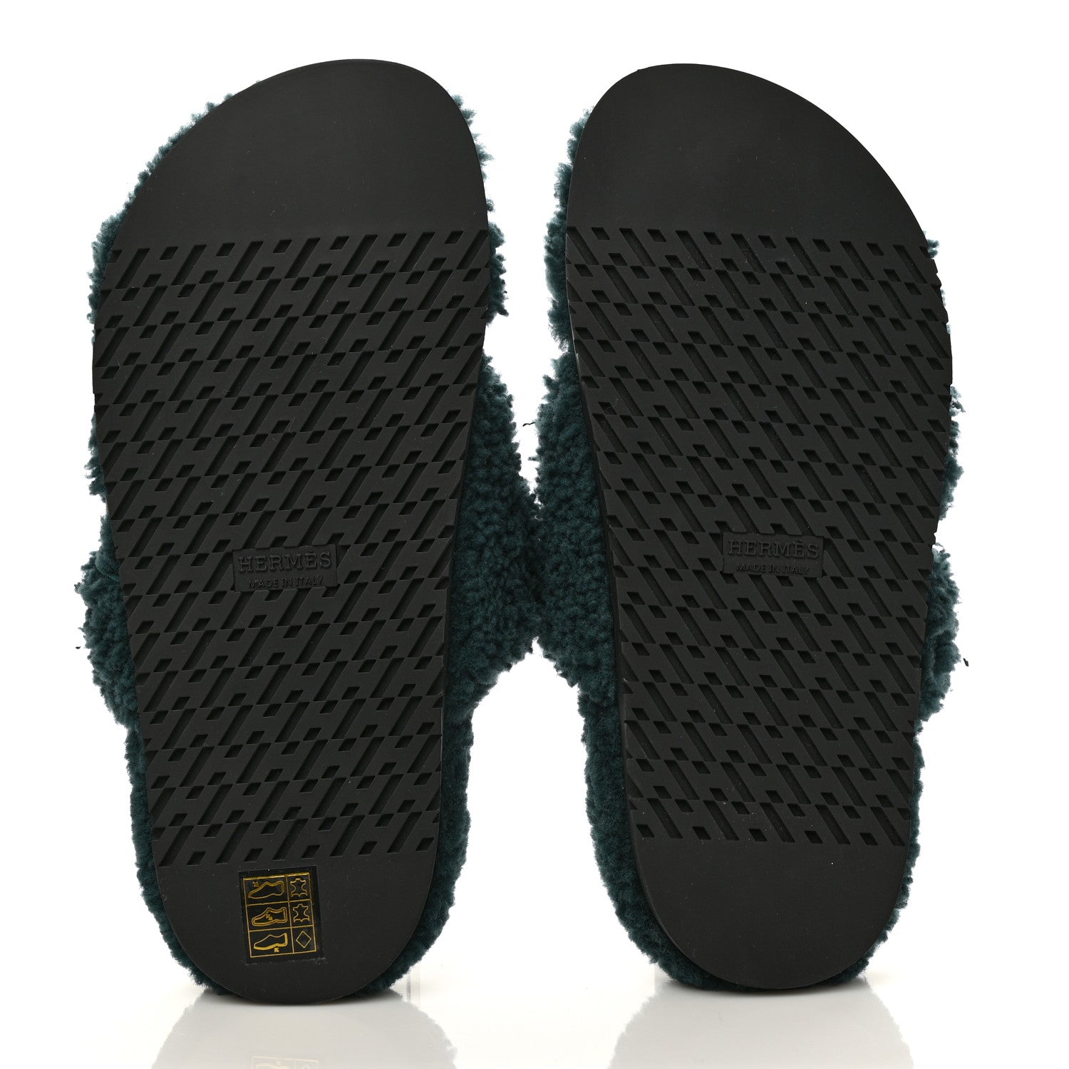 Hermes Woolskin Womens Chypre Sandals 36.5 Vert Anglais 5 of 8