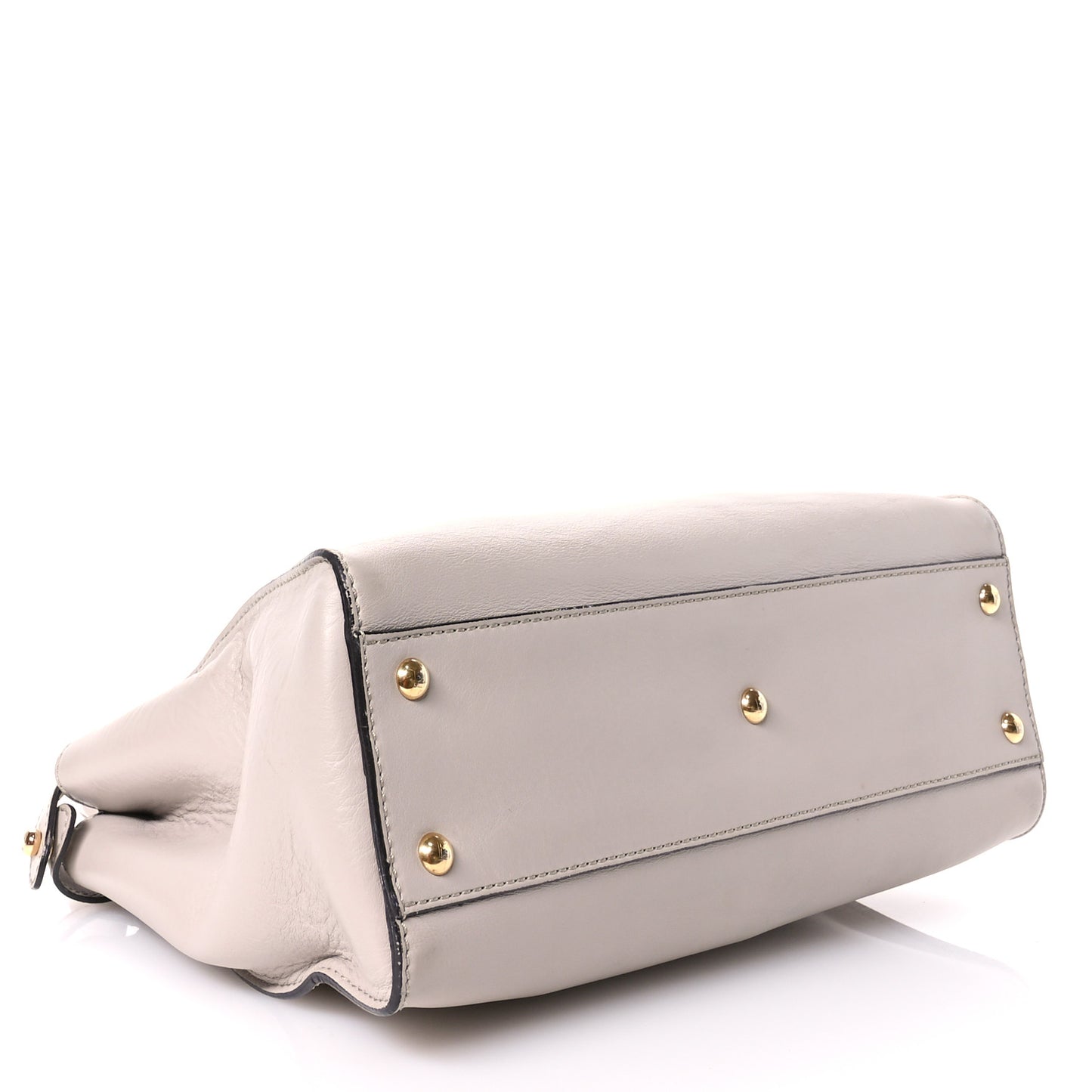 Vitello Seta Shiny Nappa Medium Peekaboo Iconic Satchel Grigio Polvere Magenta
