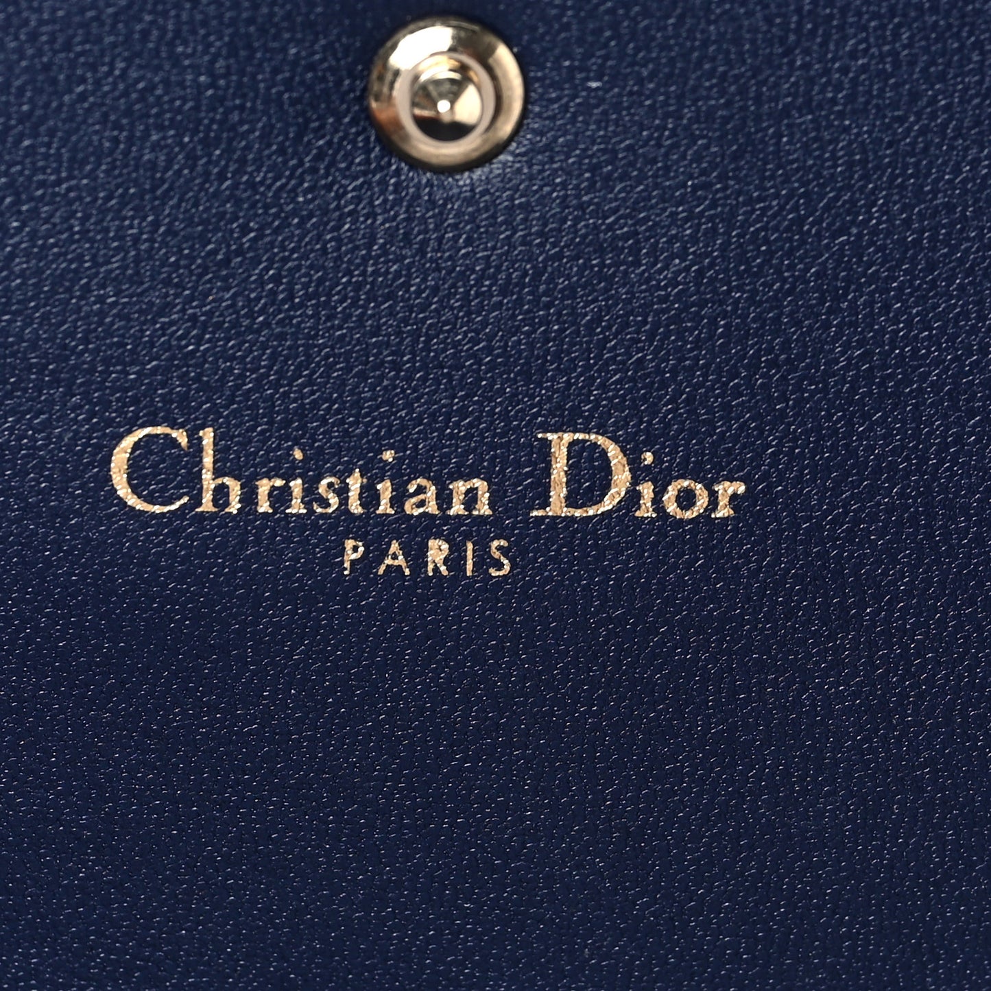 Grained Calfskin Diorama Croisiere Chain Wallet Blue