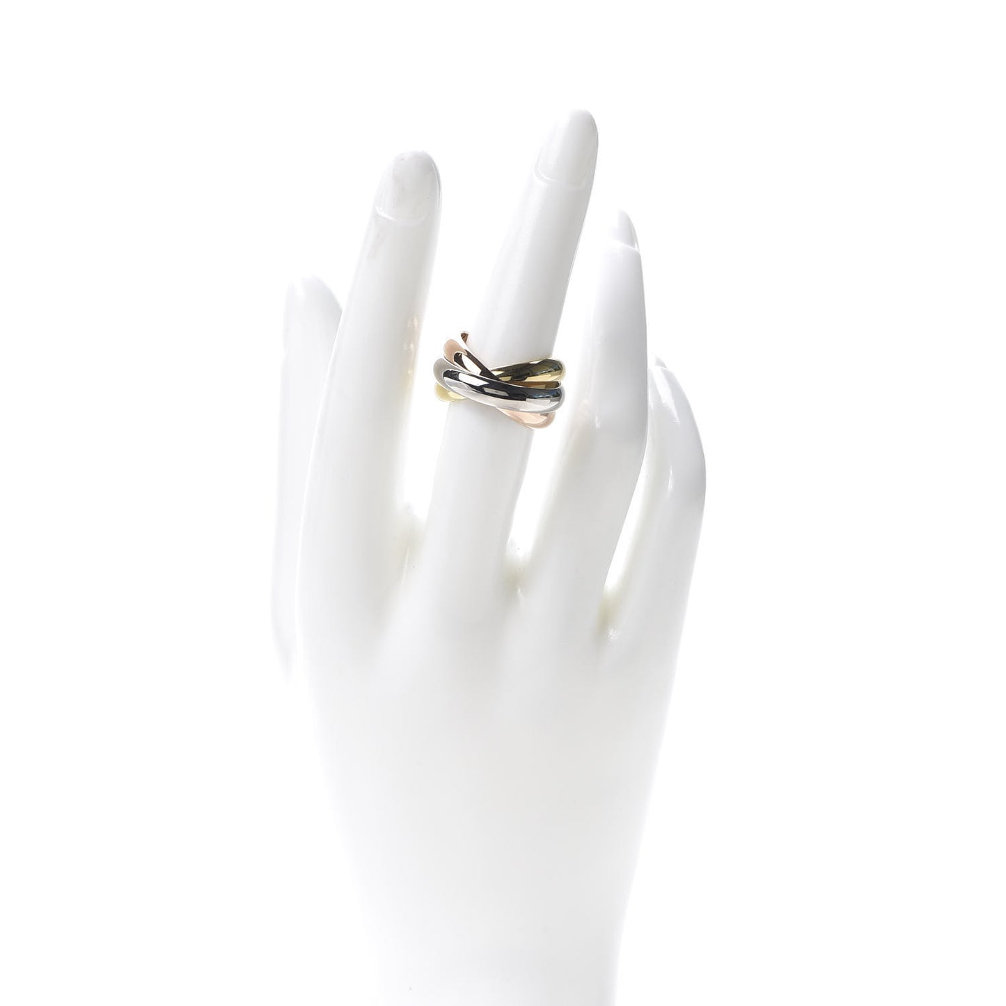 18K Pink Yellow White Gold Large Trinity Ring 55 7.25