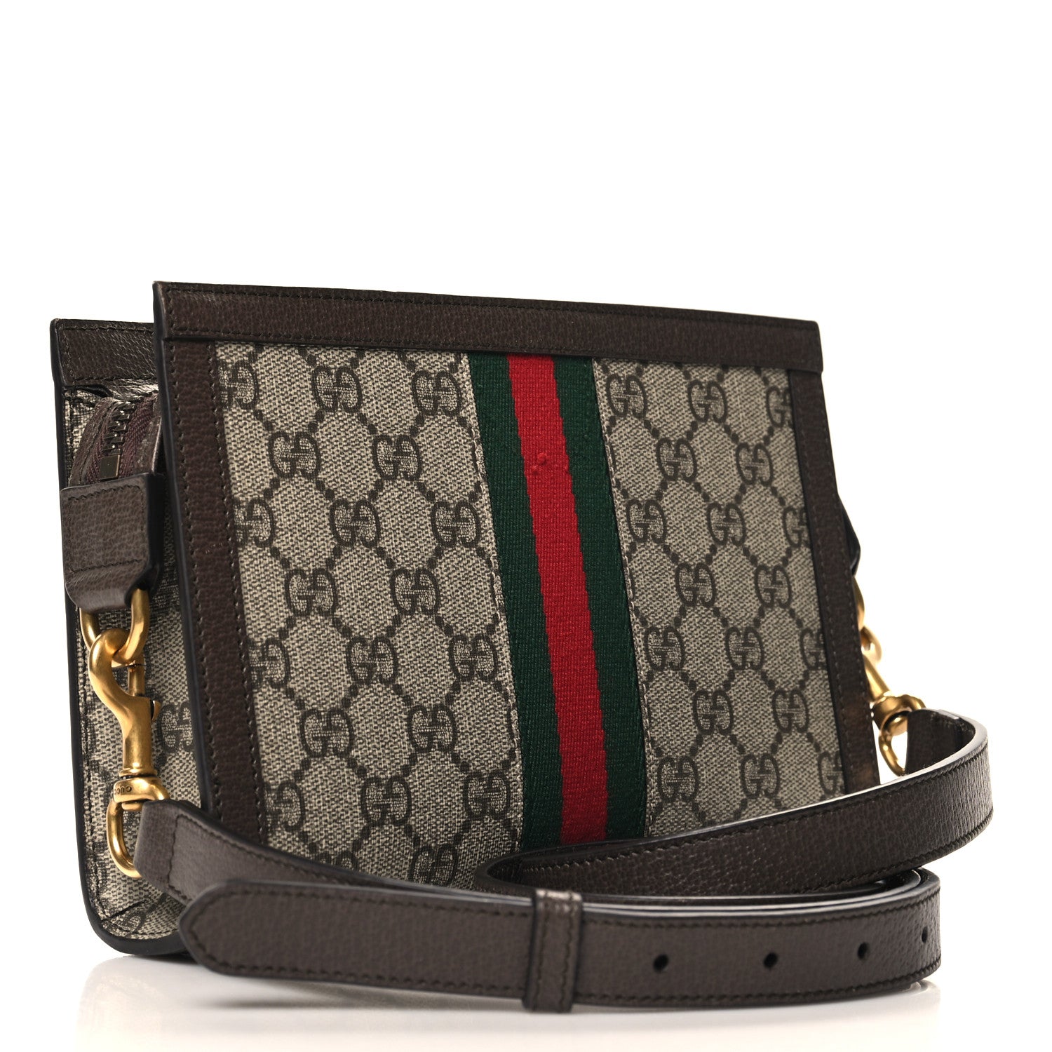 Gucci GG Supreme Monogram Web Small Ophidia Shoulder Bag Brown 3 of 12
