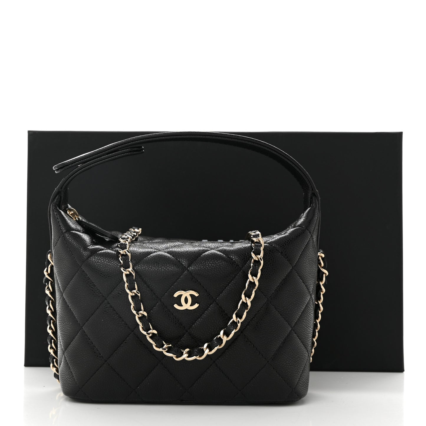Caviar Quilted Hobo Black