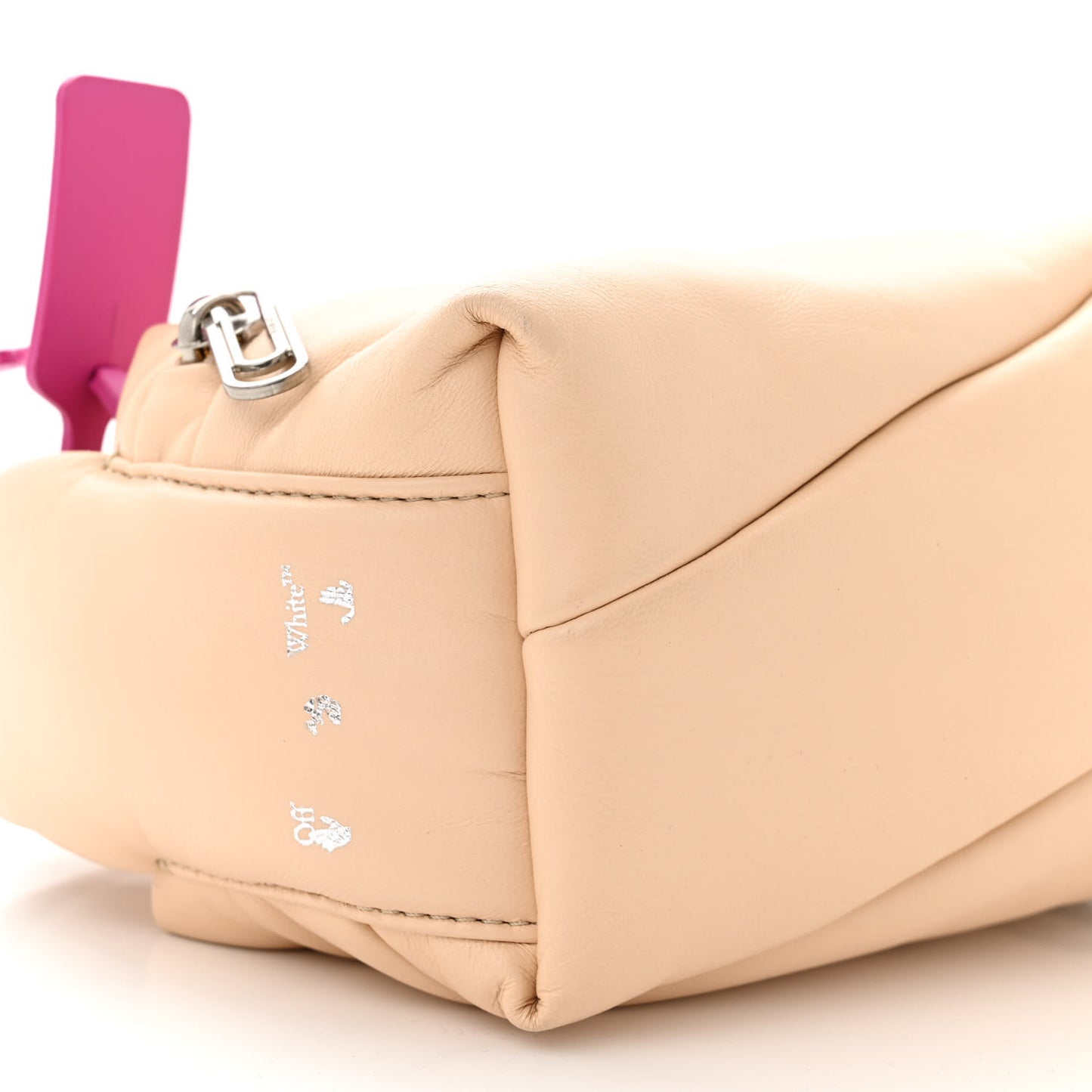 Calfskin Puffy Pump Pouch Crossbody Bag 19 Sand