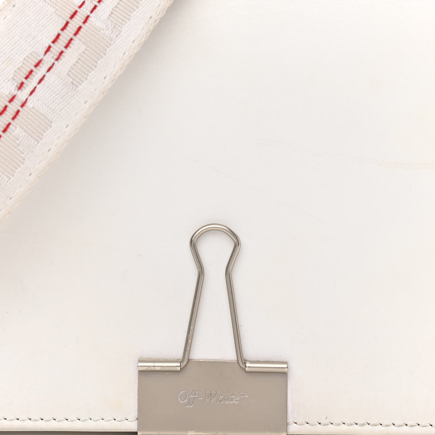 Calfskin Binder Clip Bag White