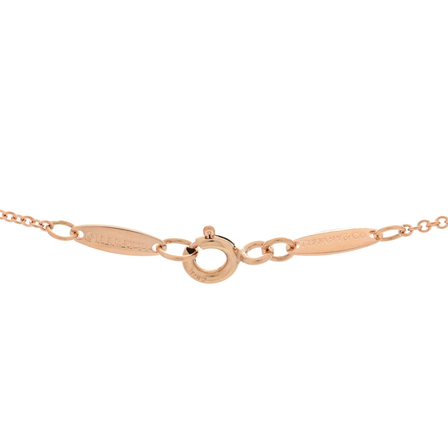 18K Rose Gold Diamond .07ct Elsa Peretti Diamonds by the Yard Pendant Necklace