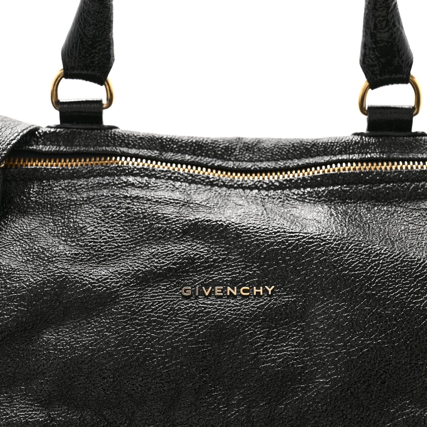 Crinkled Patent Medium Pandora Black