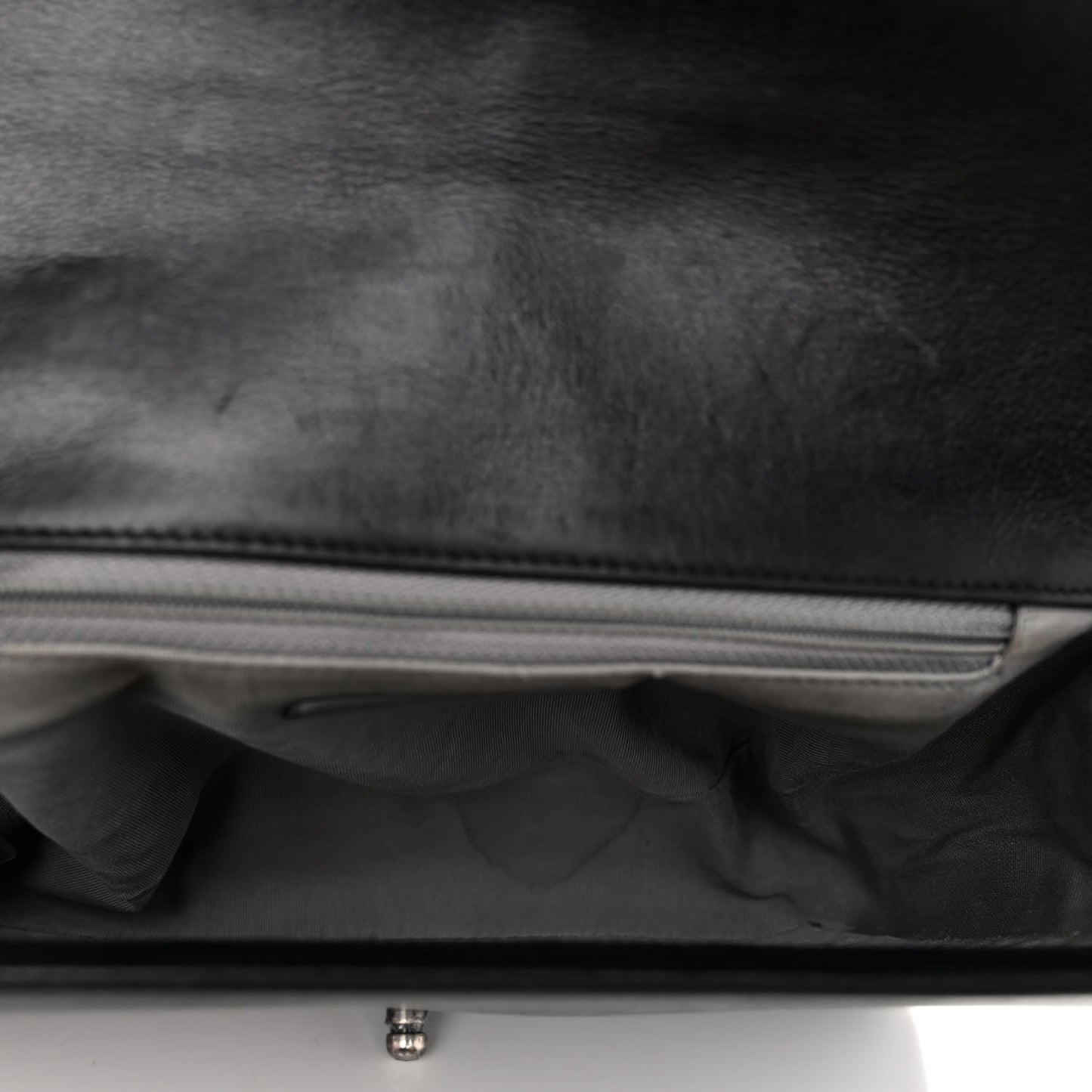 Calfskin Double Stitch Medium Boy Flap Black
