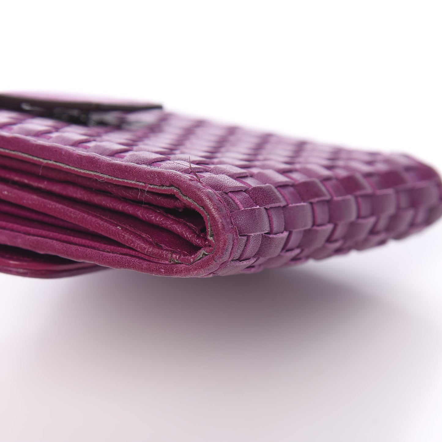 Calfskin Samourai 1947 Armour Woven Wallet Fuchsia