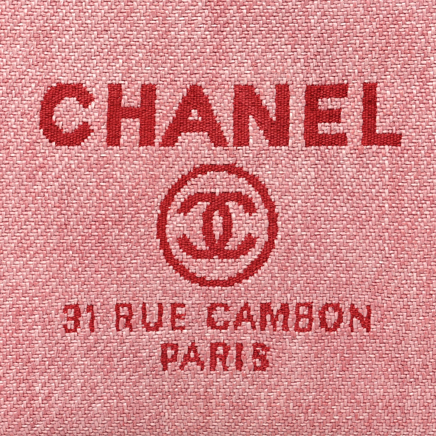 Chanel Woven Straw Raffia Small Deauville Pouch Pink 8 of 10