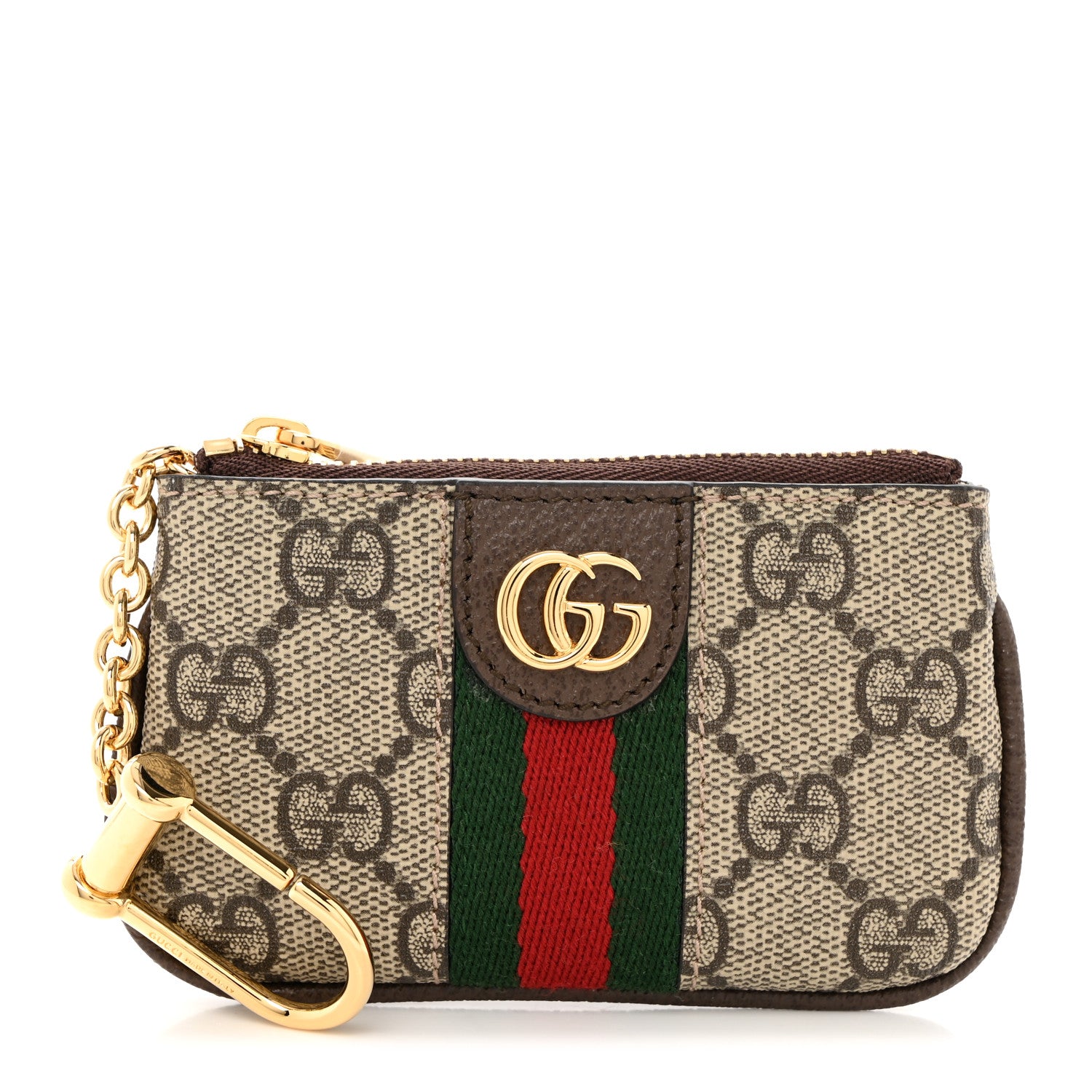 Gucci GG Supreme Monogram Web Ophidia Key Case Beige New Acero 1 of 8
