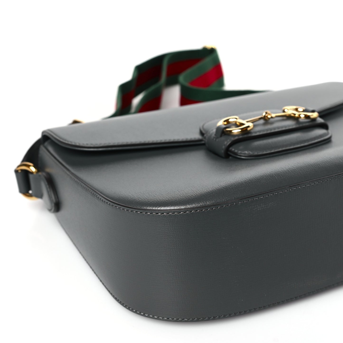 Azalea Calfskin Web Horsebit 1955 Shoulder Bag Graphite Grey
