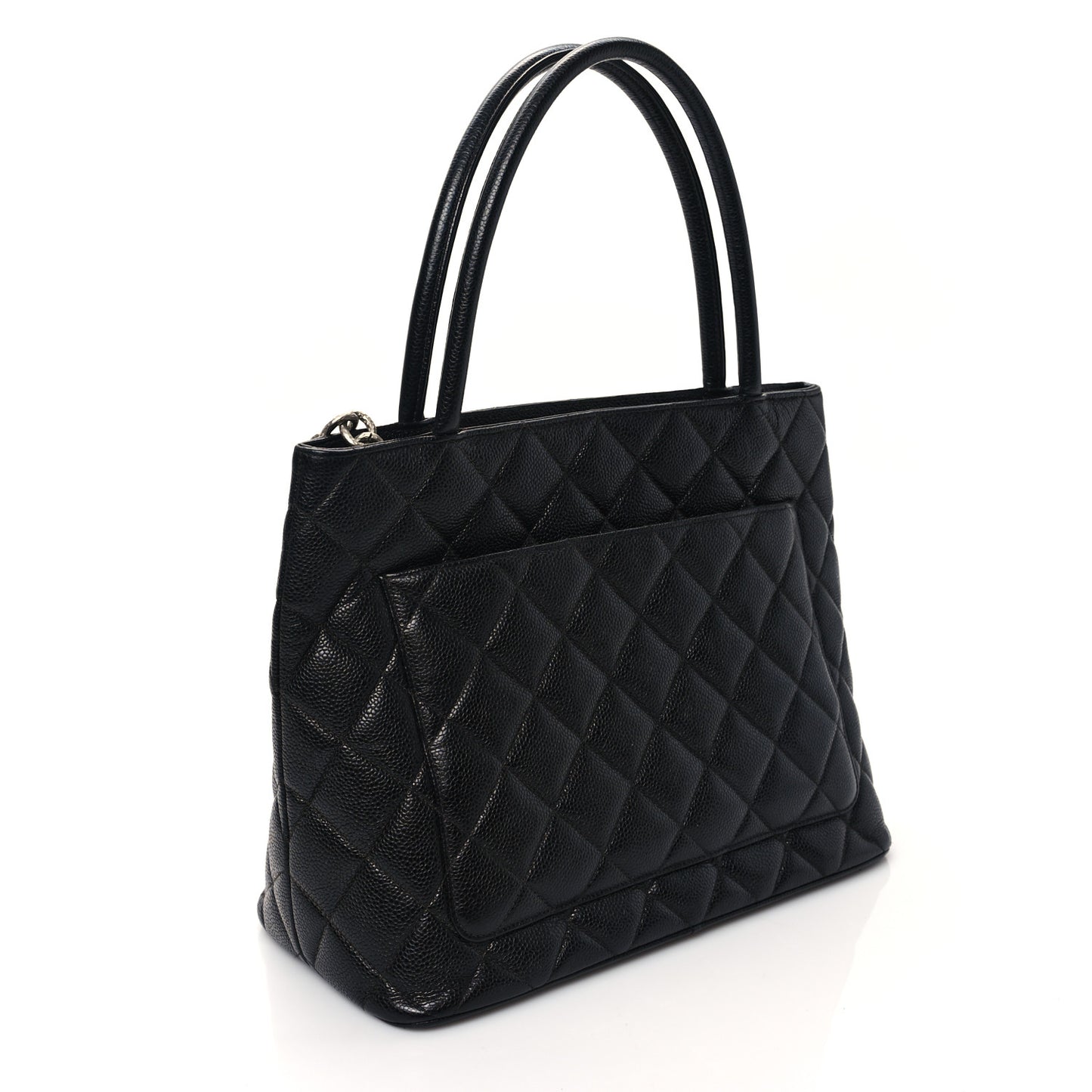 Caviar Quilted Medallion Tote Black