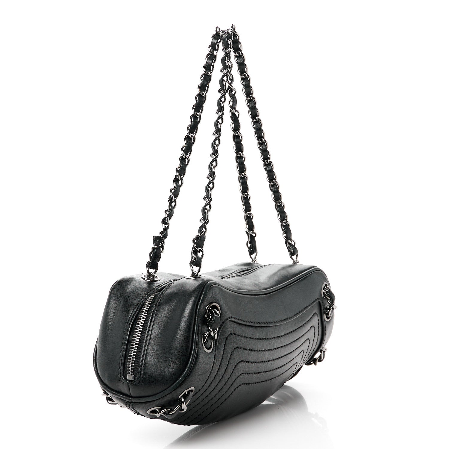 Chanel Lambskin Lax Small Tassel Shoulder Bag Black 3 of 10