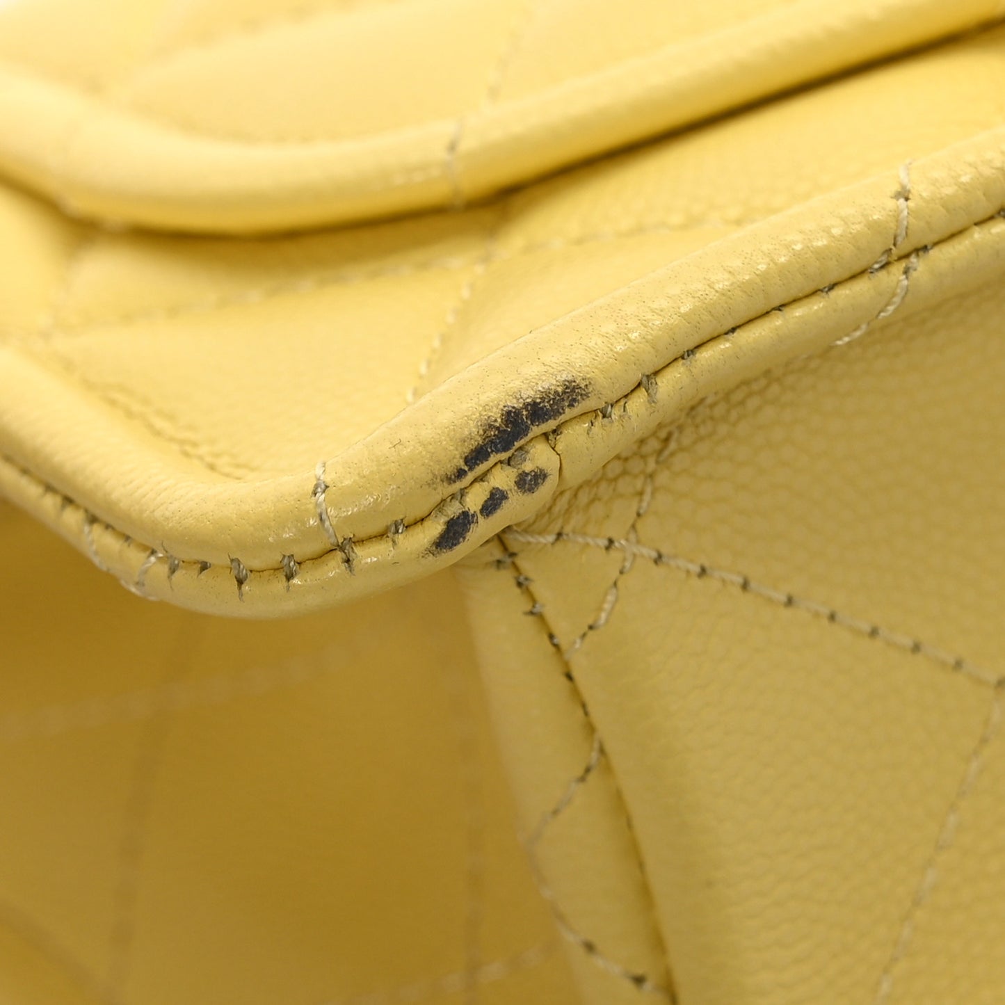 Caviar Quilted Mini Sweet Classic Flap Yellow