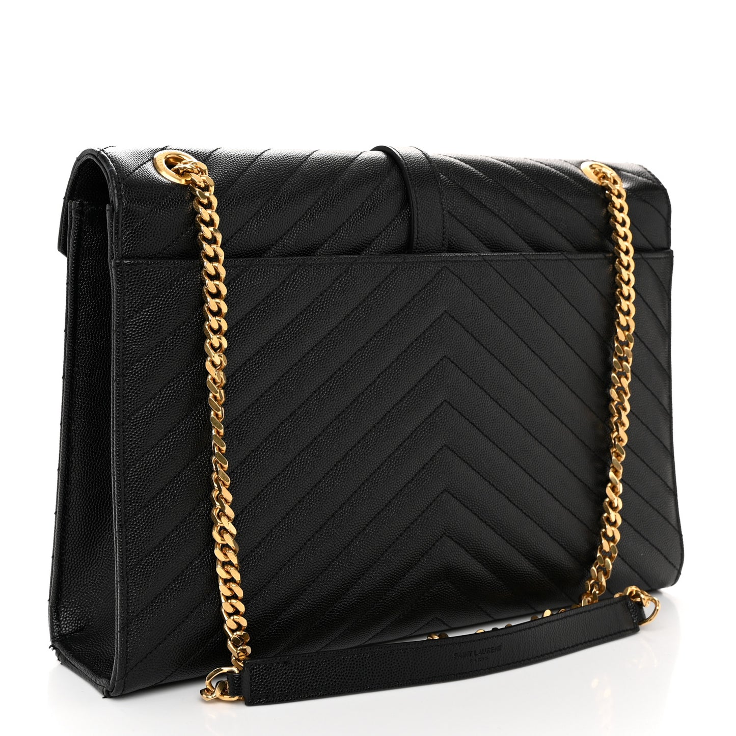 Grain De Poudre Matelasse Chevron Large Monogram Satchel Black
