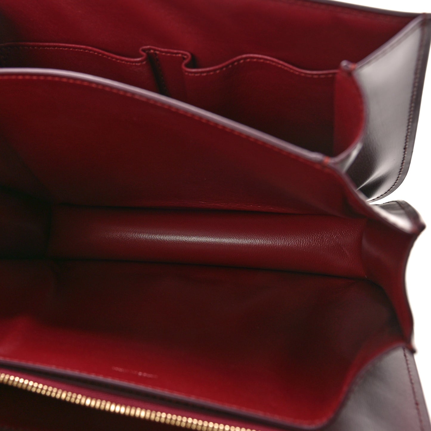 Box Calfskin Medium Classic Box Flap Bag Burgundy