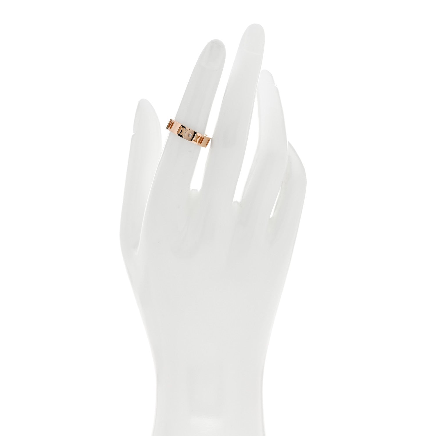 Tiffany 18K Rose Gold Diamond Wide Atlas Pierced Ring 51 5.75 2 of 4