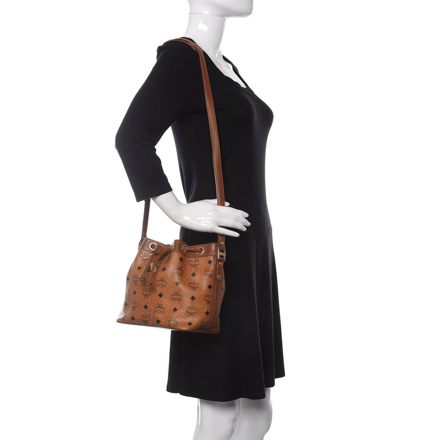 Visetos Essential Drawstring Bucket Bag Cognac