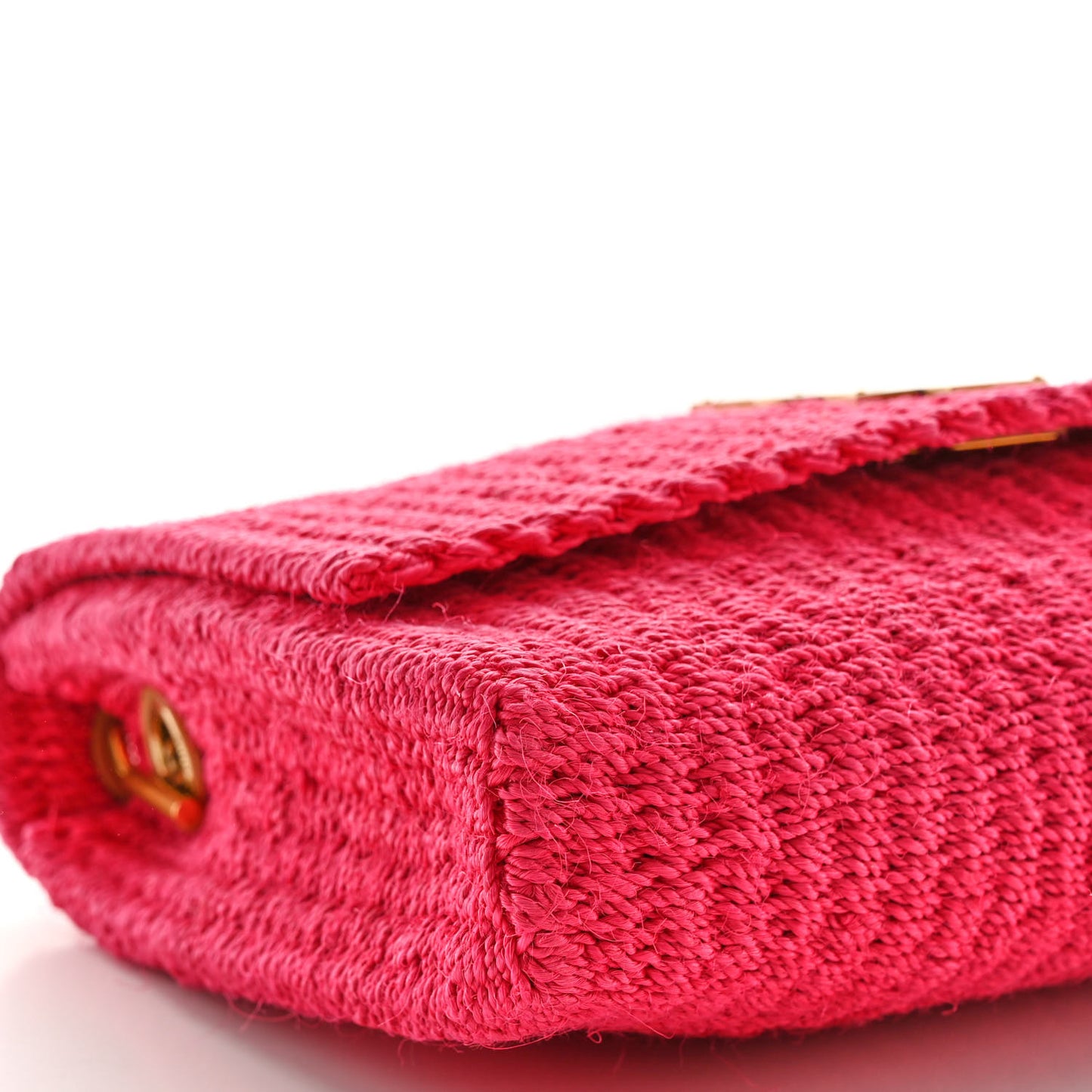 Raffia Medium Monogram Kate Satchel Pink