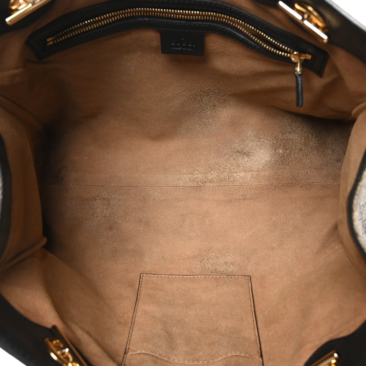 GG Supreme Monogram Medium Padlock Tote Black