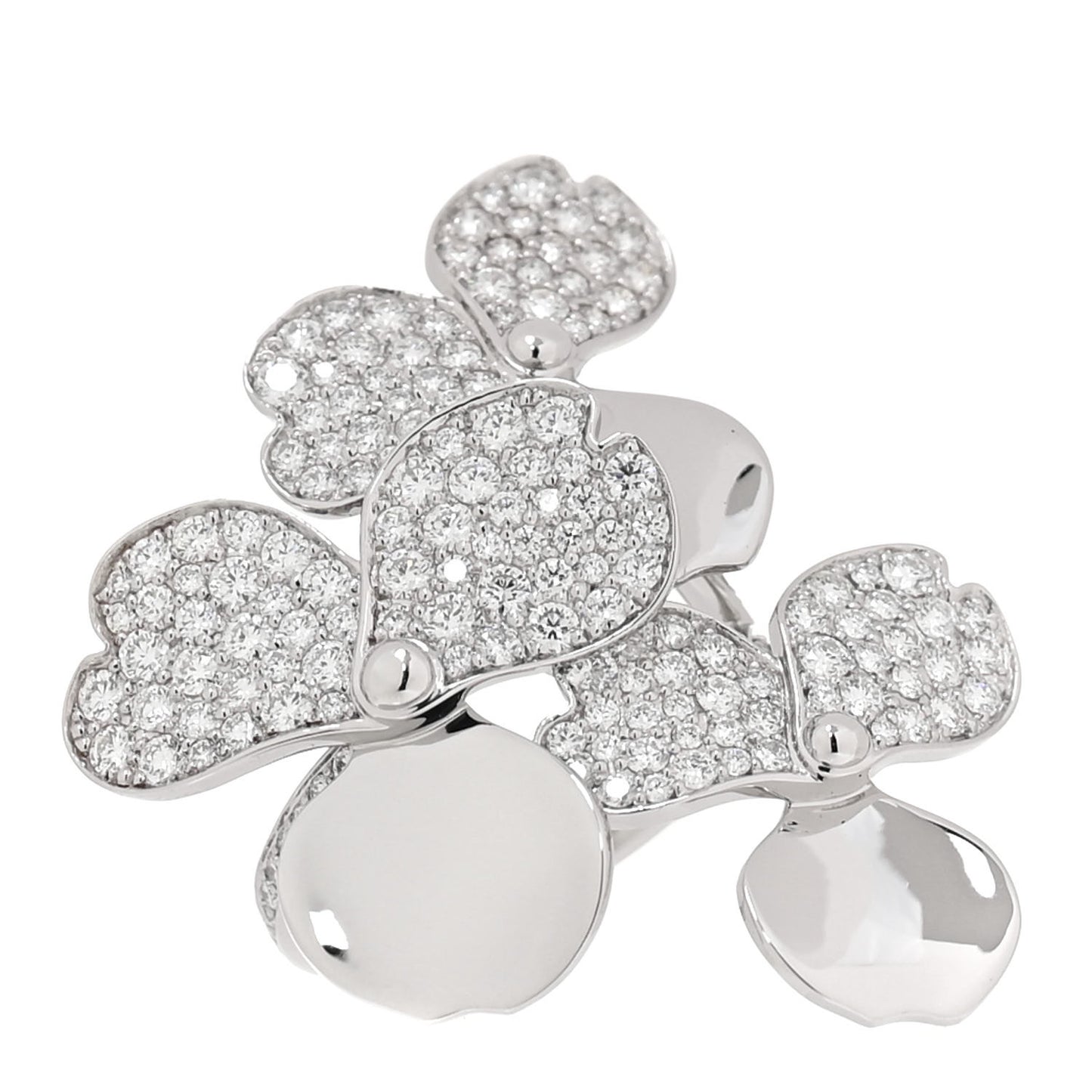 Platinum Diamond Paper Flowers Cluster Ring 49 5