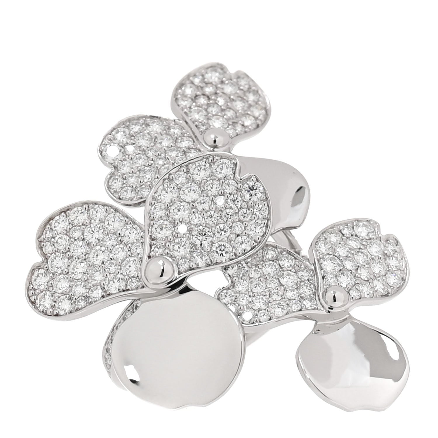 Tiffany Platinum Diamond Paper Flowers Cluster Ring 49 5 1 of 6