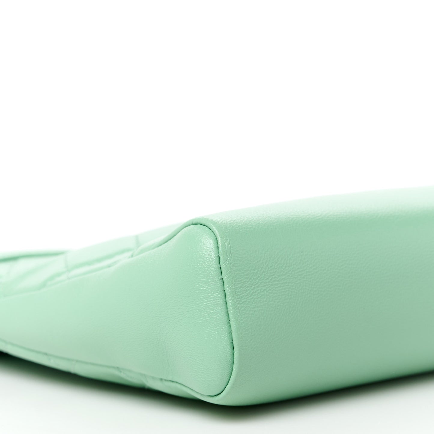 Shiny Lambskin Quilted Mini 31 Shopping Bag Light Green