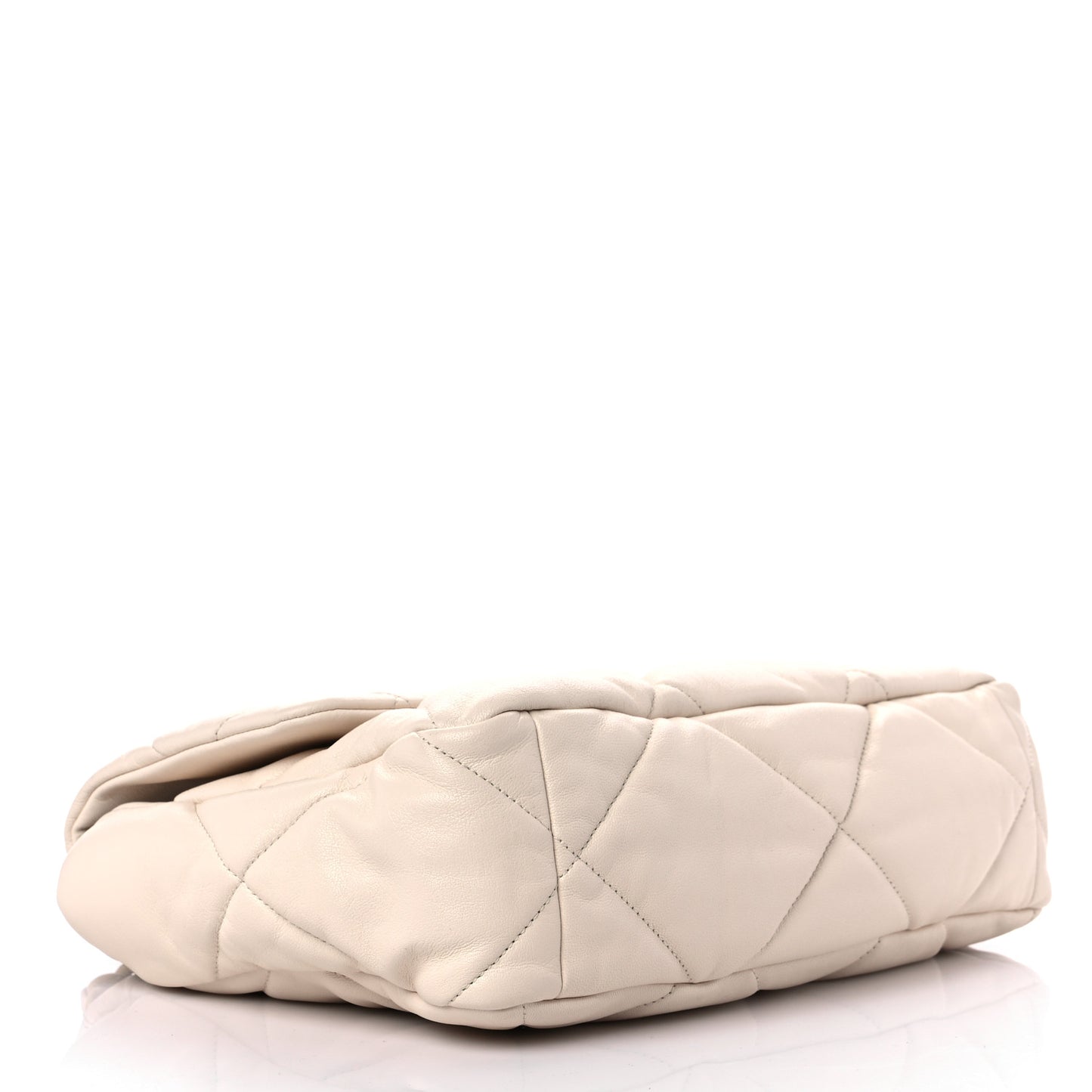 Goatskin Quilted Large Chanel 19 Flap Light Beige