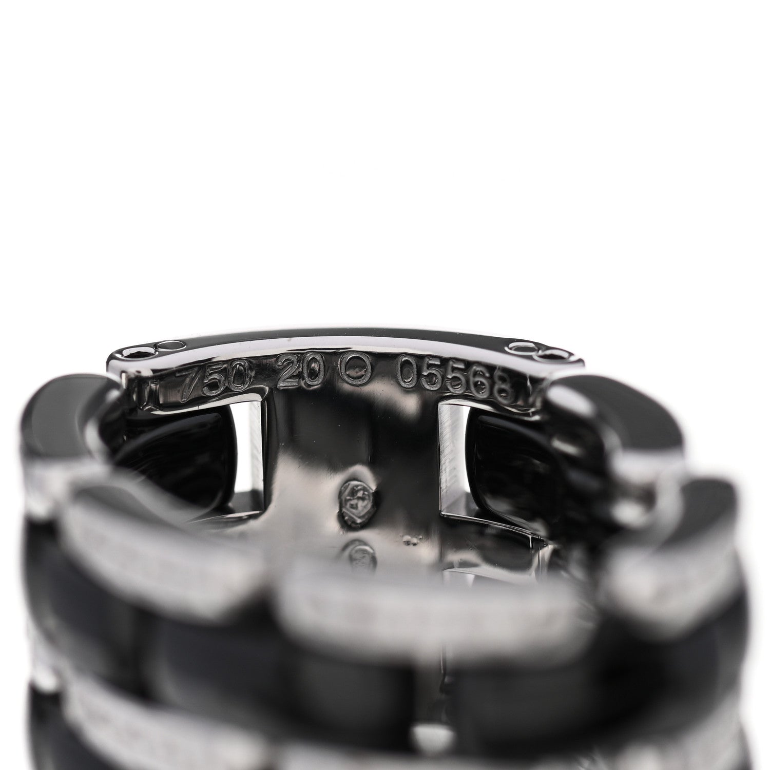 Chanel 18K White Gold Ceramic Diamond Large Ultra Ring Black 54 6.75 4 of 5
