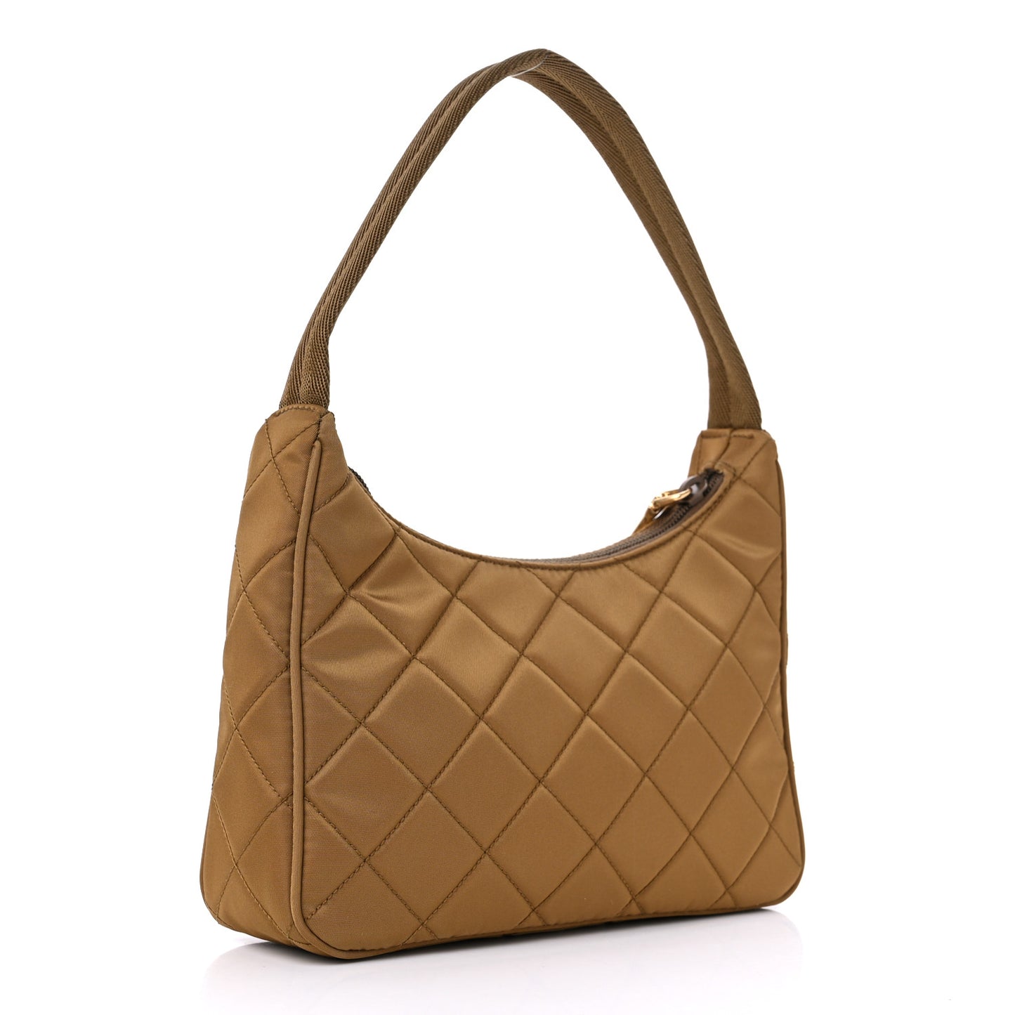 Tessuto Nylon Stitched Shoulder Bag Tobacco