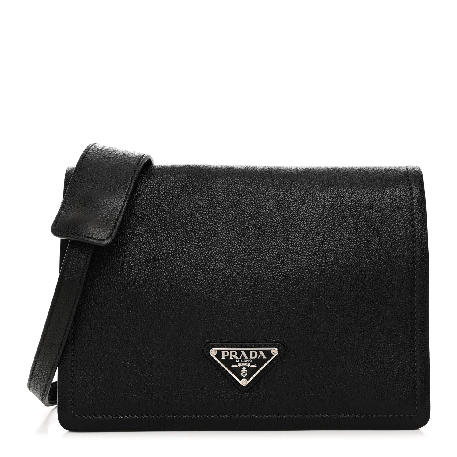 Prada Glace Calf Shoulder Bag Black 1 of 10