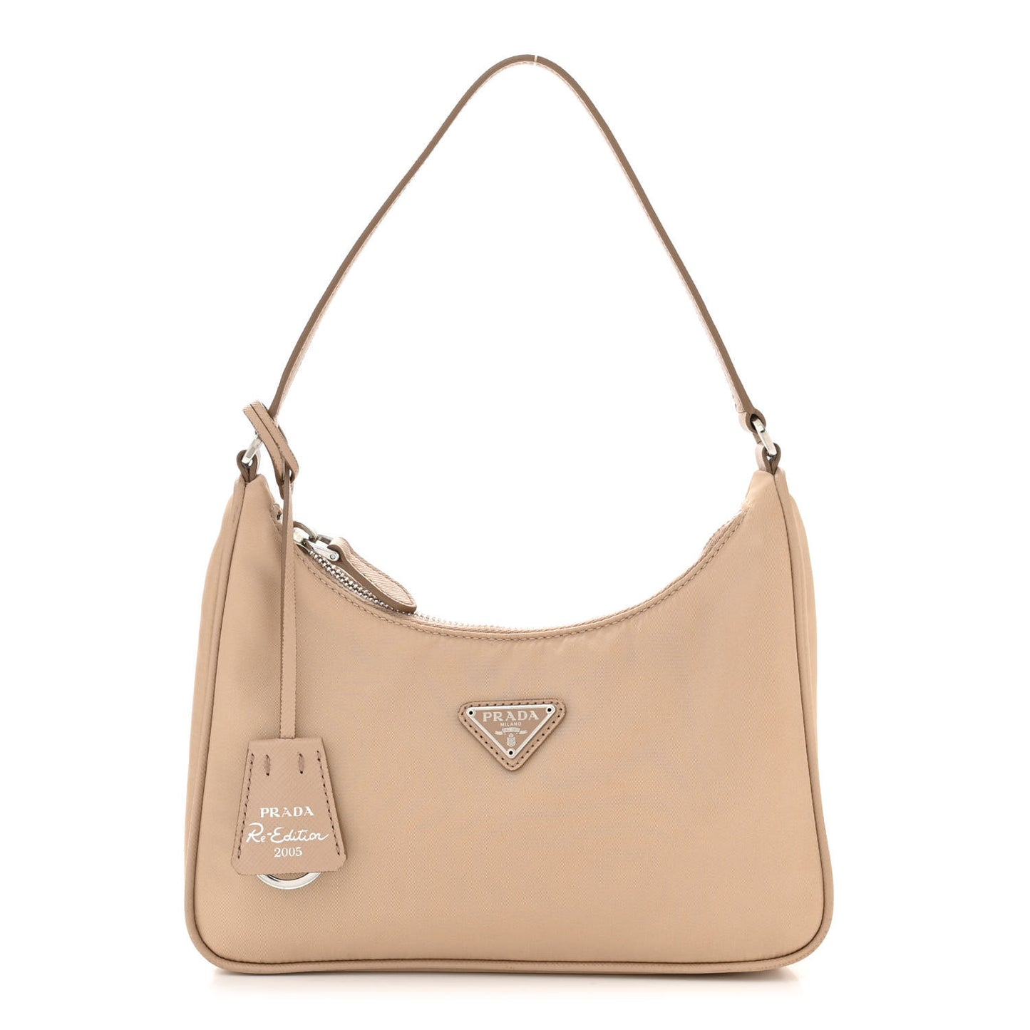 Re-Nylon Saffiano Mini Re-Edition 2005 Bag Cammeo