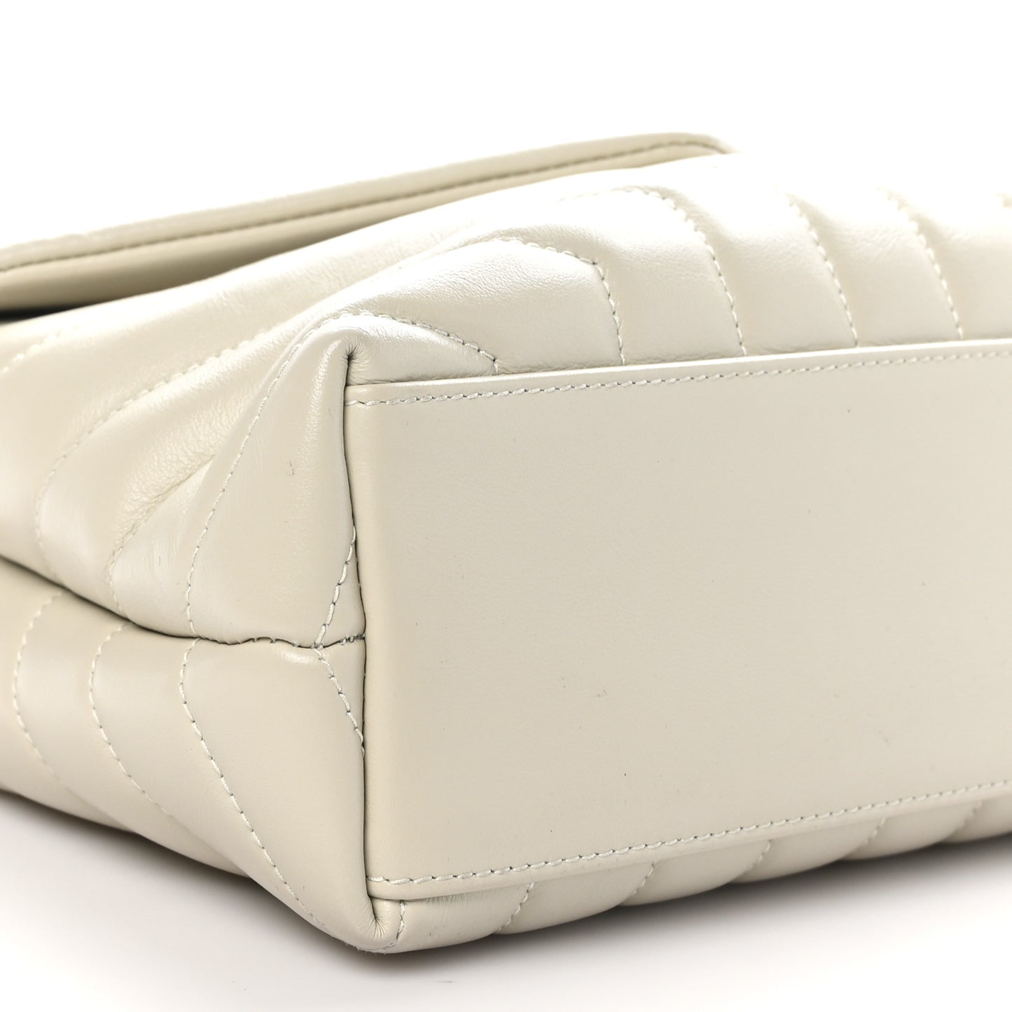 Calfskin Y Quilted Monogram Small Loulou Chain Satchel Crema Soft