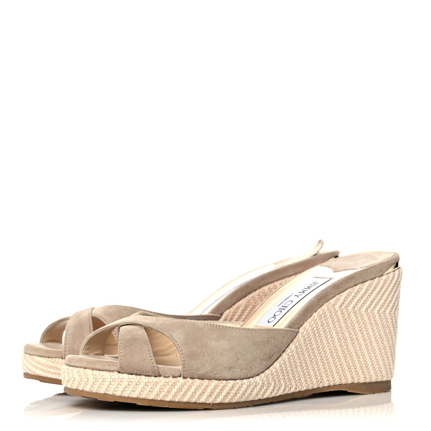 Suede Wedge Sandals 37.5 Pale Pink