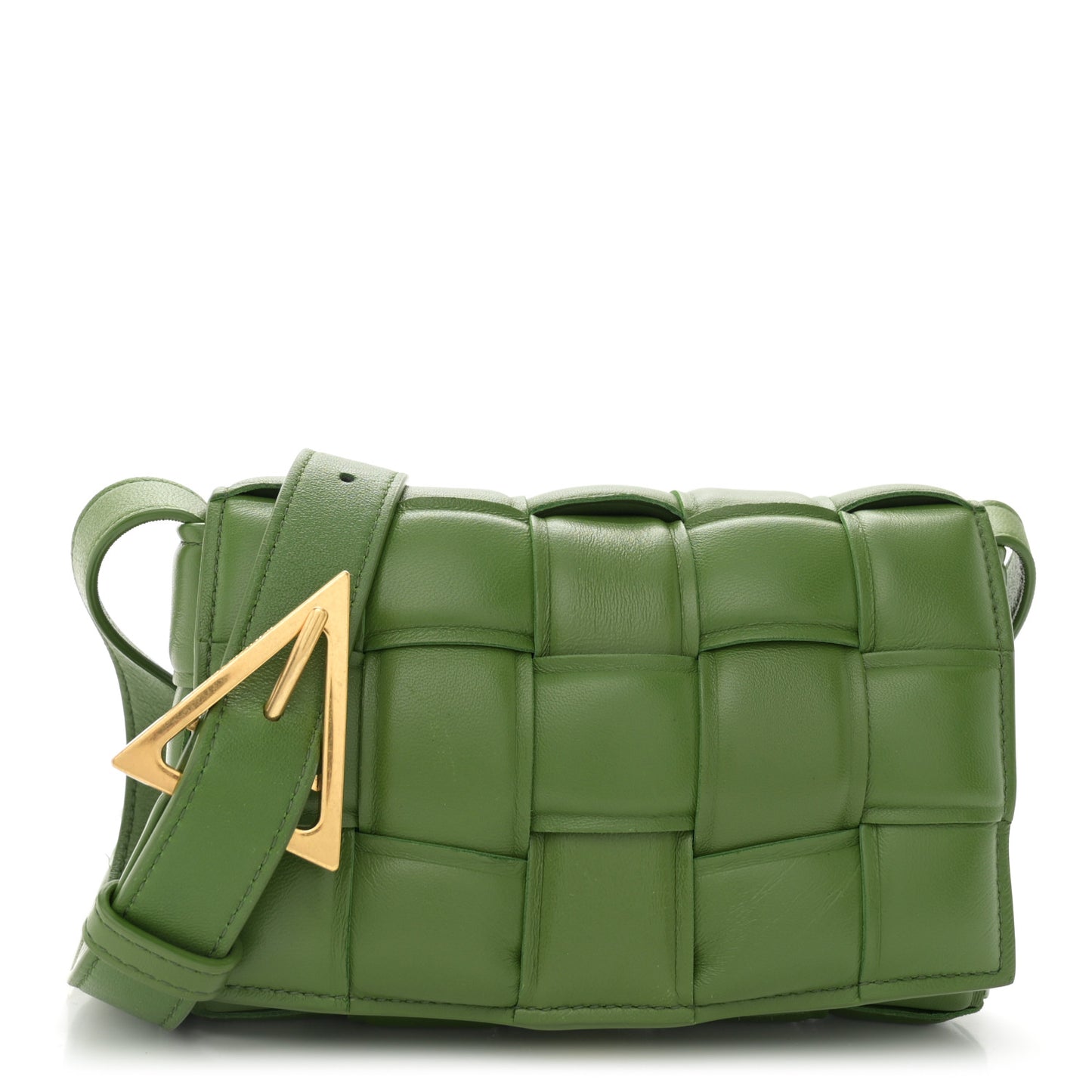 Nappa Maxi Intrecciato Padded Small Cassette Crossbody Bag Avocado
