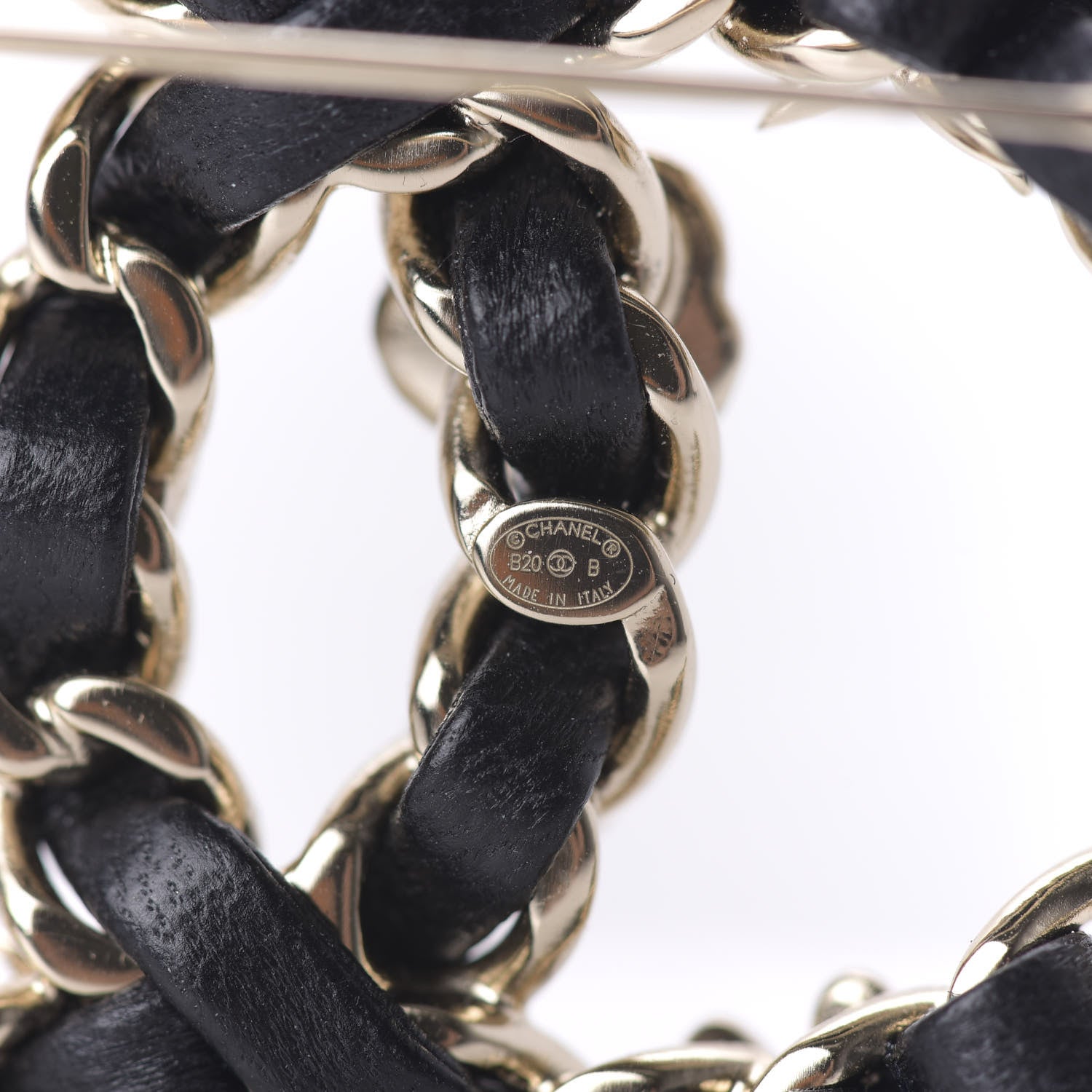 Chanel Lambskin Pearl Strass Sergeant Brooch Gold 4 of 5