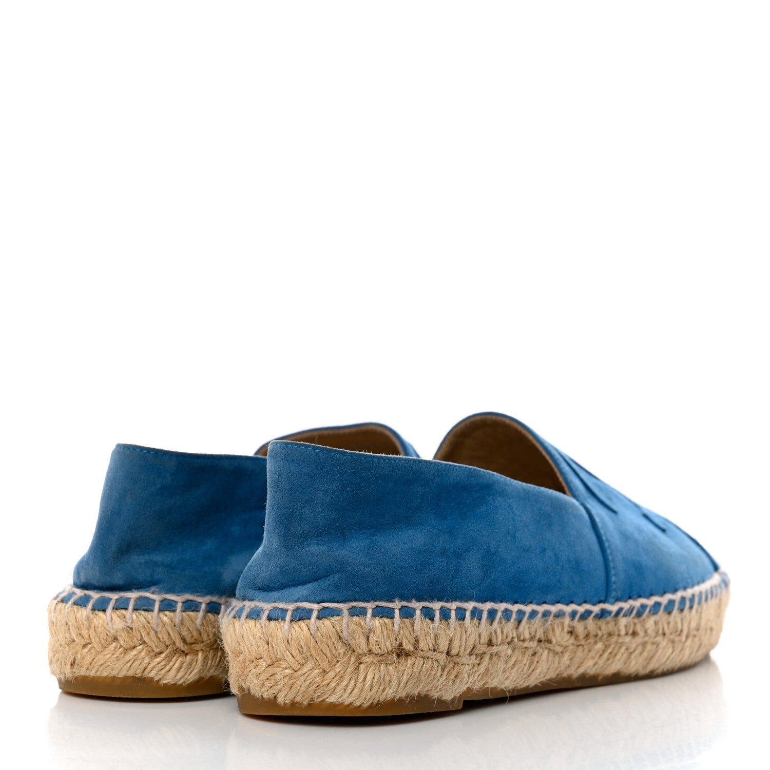 Chanel Kid Suede CC Espadrilles 38 Blue 4 of 9