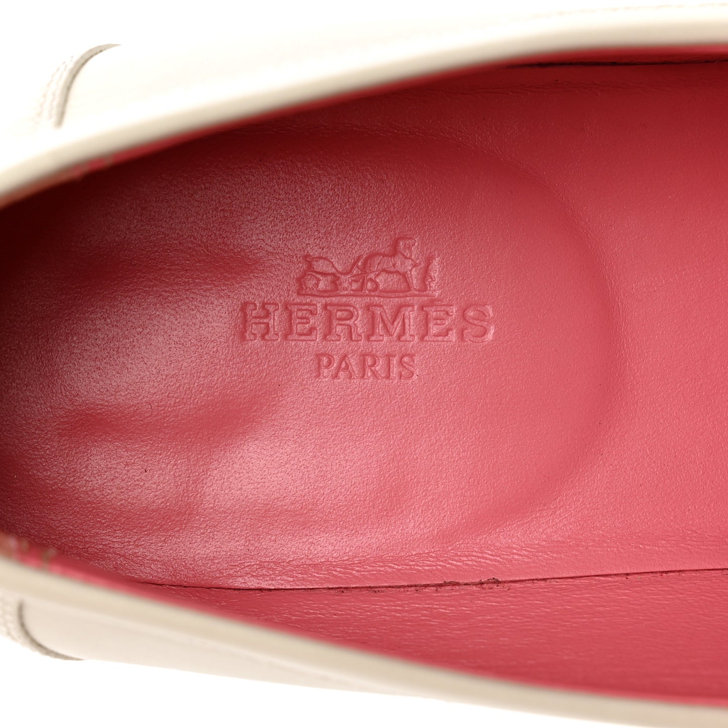 Toile Calfskin Fray Fray Womens Destin Loafer 38.5 Beige Glaise Framboise
