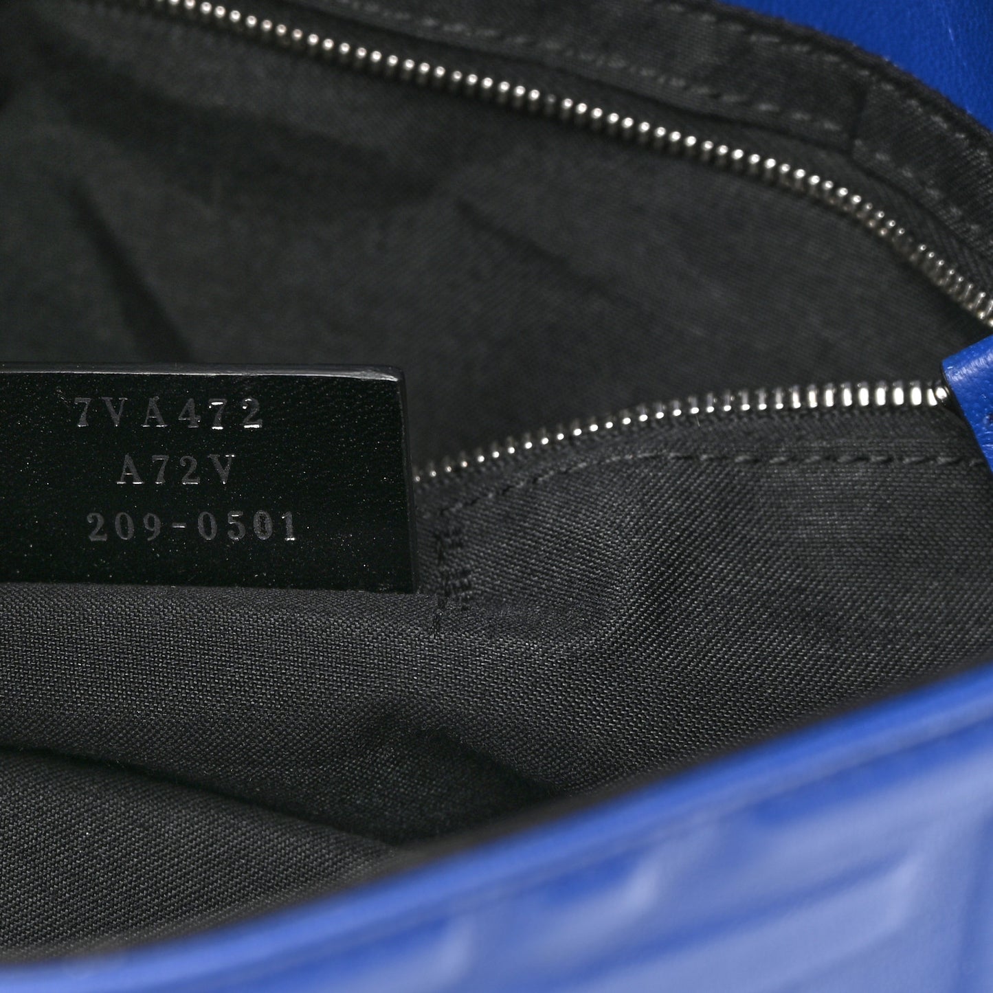 Nappa FF 1974 Embossed Belt Baguette Bag Blue Neon