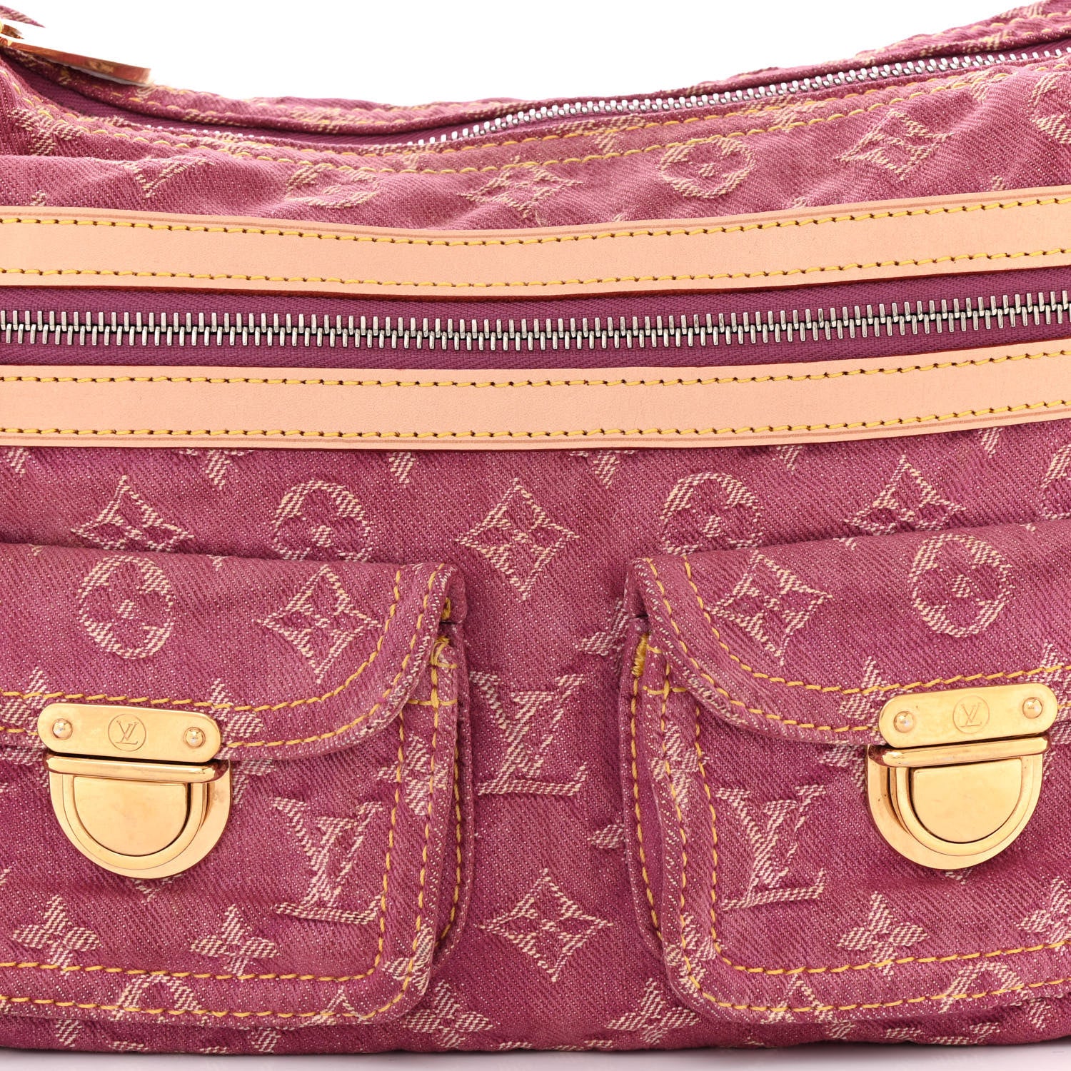 Louis Vuitton Denim Baggy PM Fuchsia 7 of 9