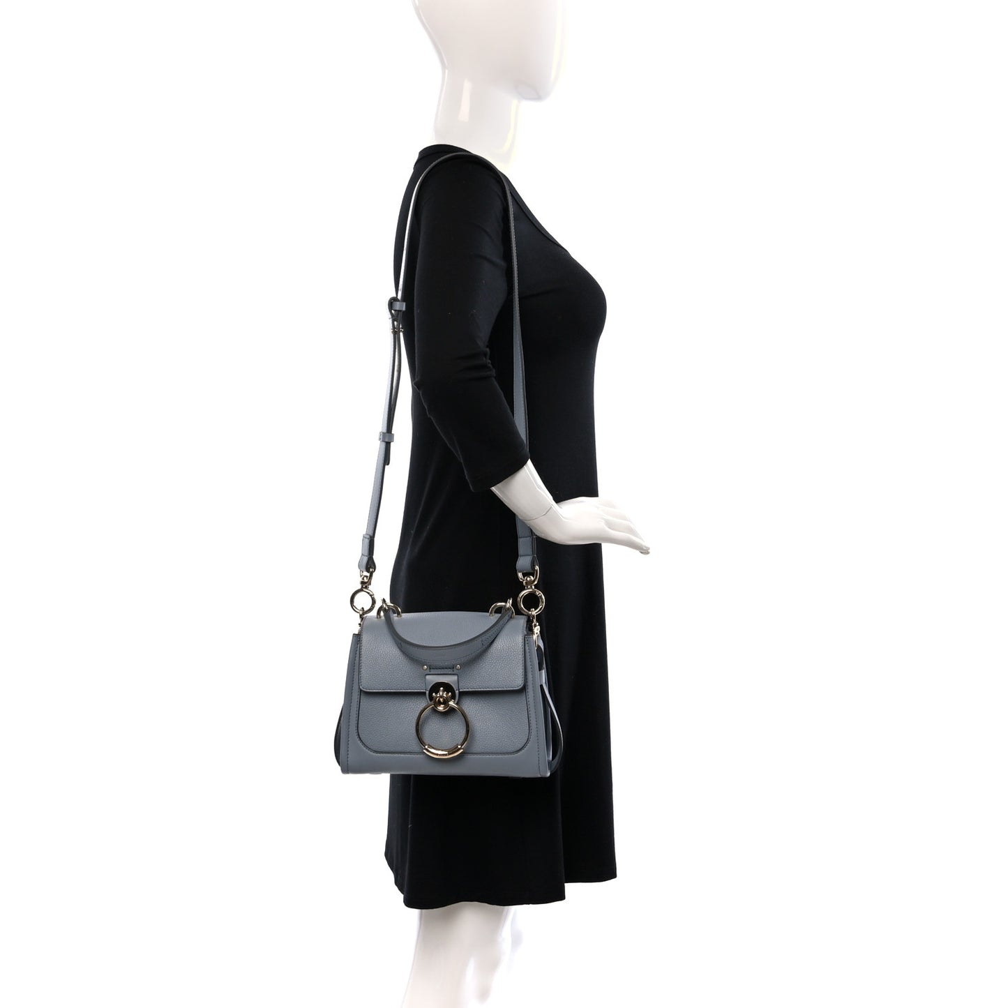 Calfskin Mini Tess Day Bag Storm Blue